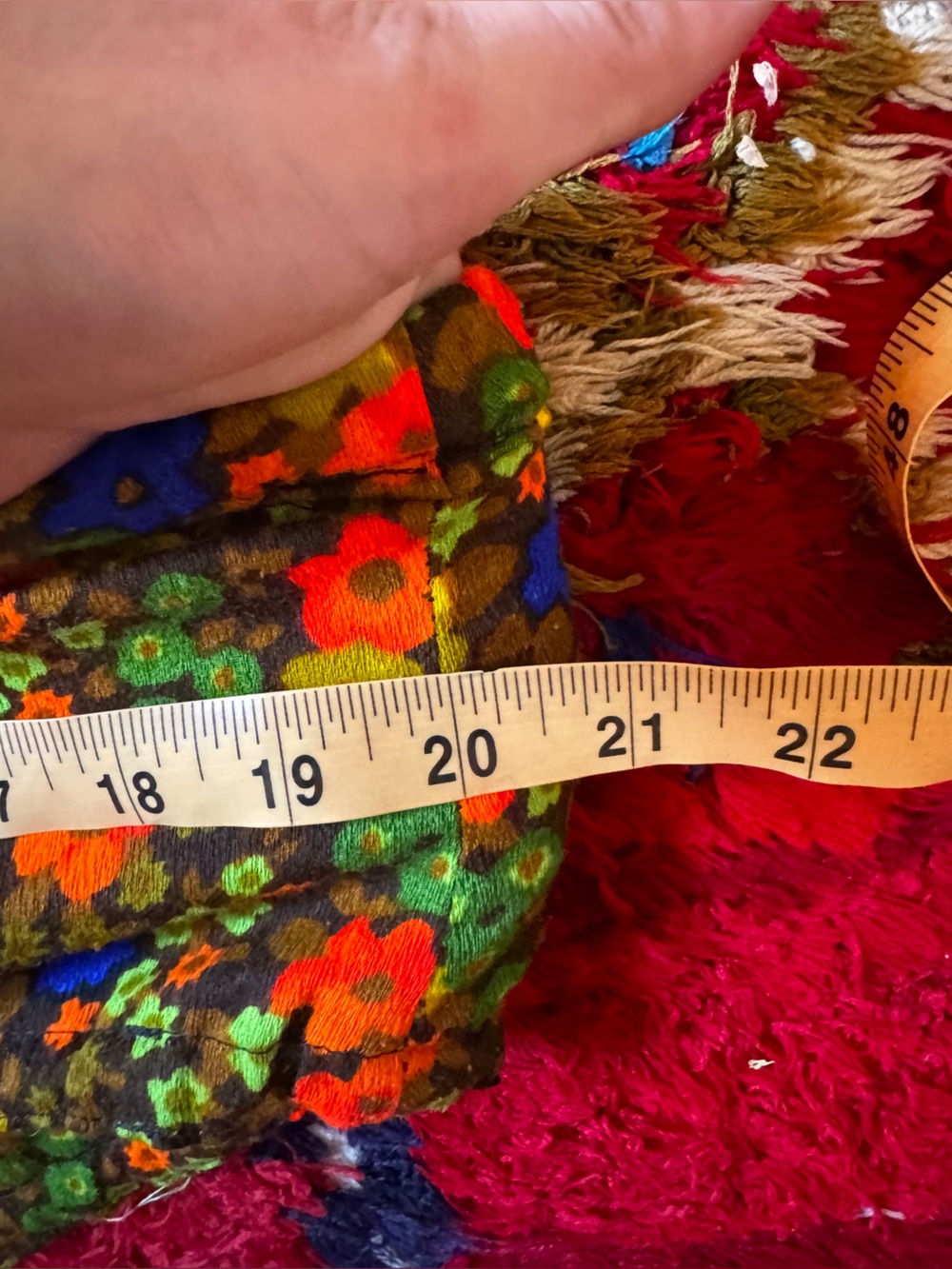 70s Vintage Bright Floral Bark Cloth Bikini Sz M - Picture 8 of 16